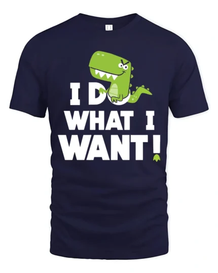Sassy Baby T Rex I Do What I Want Diaper Graphic Tshirt - navy t-shirt on white background