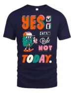 Sassy Procrastination Graffiti Monster Retro Graphic Tshirt - navy t-shirt on white background