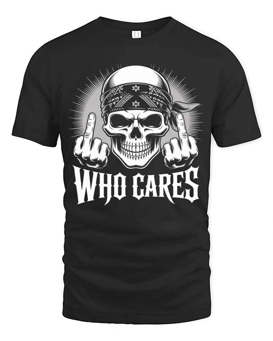 Edgy Outlaw Skeleton Flipping The Bird Badass Graphic Tee - 1 Edgy Outlaw Skeleton Flipping The Bird Badass Graphic Tee - black t-shirt on white background