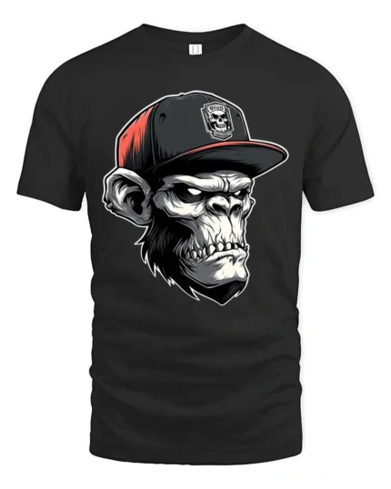 Ferocious Ape Flatbrim Cap Urban Gangster Graphic Tee - black t-shirt on white background