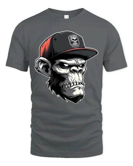 Ferocious Ape Flatbrim Cap Urban Gangster Graphic Tee - gray t-shirt on white background