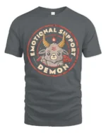 Adorable Emotional Support Demon Baphomet Cute Graphic Tee - gray t-shirt on white background