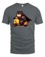 Chibi Hero Yellow Scooter Ride Graphic Tee - gray t-shirt on white background