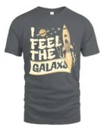 Awesome Retro Spaceship Planet Orbit Cosmic Soft Tshirt - gray t-shirt on white background