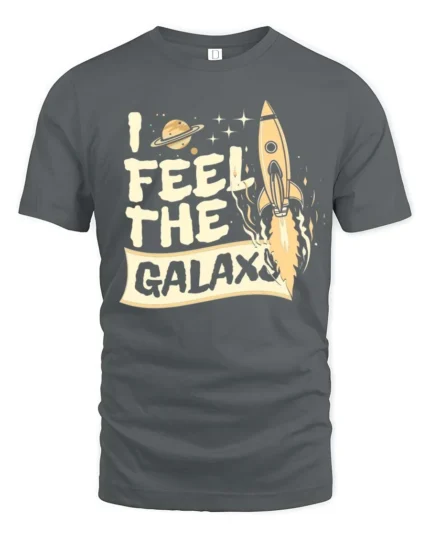 Awesome Retro Spaceship Planet Orbit Cosmic Soft Tshirt - gray t-shirt on white background