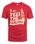 Awesome Retro Spaceship Planet Orbit Cosmic Soft Tshirt - red t-shirt on white background