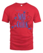Inspiring Save The Ocean World Oceans Day Graphic Tee - red t-shirt on white background