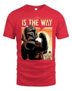 Inspiring This Is The Way Mandalorian Retro Graphic Tee - red t-shirt on white background