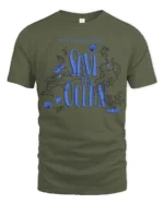 Inspiring Save The Ocean World Oceans Day Graphic Tee - military green t-shirt on white background