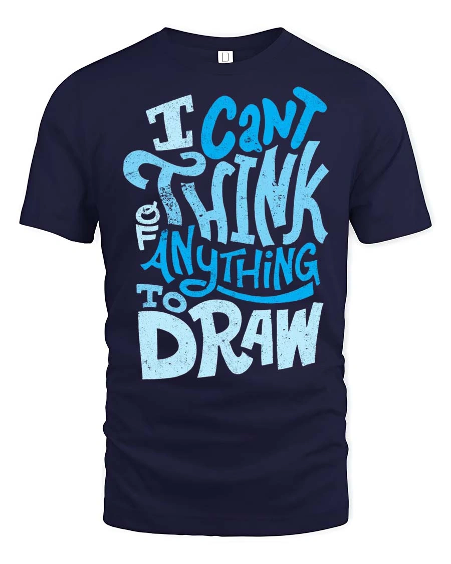 I Can’t Think Of Anything To Draw Graphic Tee - 1 I Can’t Think Of Anything To Draw Graphic Tee - navy t-shirt on white background