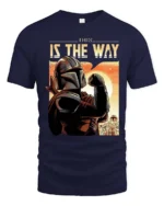 Inspiring This Is The Way Mandalorian Retro Graphic Tee - navy t-shirt on white background