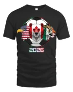 United North America Soccer Tournament Trio Animal Graphic Tee - black t-shirt on white background