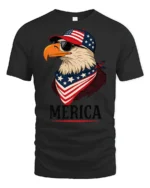 Cool Country Pride Freedom Bird Sunglasses Soft Tshirt - black t-shirt on white background