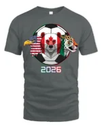 United North America Soccer Tournament Trio Animal Graphic Tee - gray t-shirt on white background