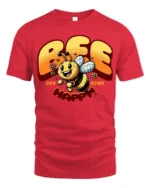 Cute Bee Kind Bee Happy Inspirational Positive Quote Tshirt - red t-shirt on white background