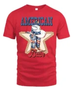 Country Liberty American Babe Cowboy Boots Western Graphic Tee - red t-shirt on white background