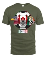 United North America Soccer Tournament Trio Animal Graphic Tee - military green t-shirt on white background