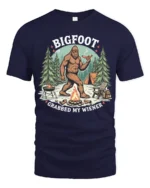 Funny Bigfoot Grabbed My Wiener Campfire Cookout Tshirt - navy t-shirt on white background