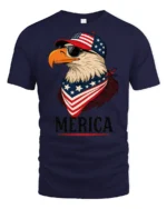 Cool Country Pride Freedom Bird Sunglasses Soft Tshirt - navy t-shirt on white background