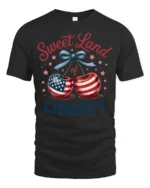 Charming Fruit Star Spangled Banner United States Soft Tshirt - black t-shirt on white background