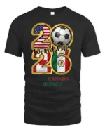 Tri Country Football Championship Emblem Multi Host Graphic Tee - black t-shirt on white background