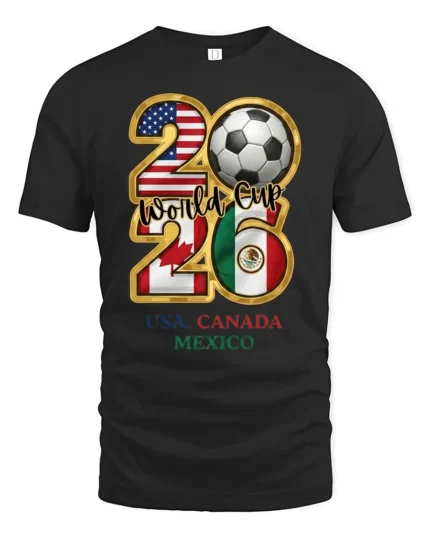Tri Country Football Championship Emblem Multi Host Graphic Tee - black t-shirt on white background