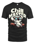 Koala Chill Master Relaxing Is A Full Time Job Graphic Tee - black t-shirt on white background