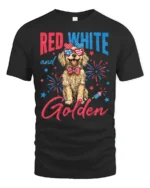 Cute Independence Day American Flag Bowtie Dog Soft Tshirt - black t-shirt on white background