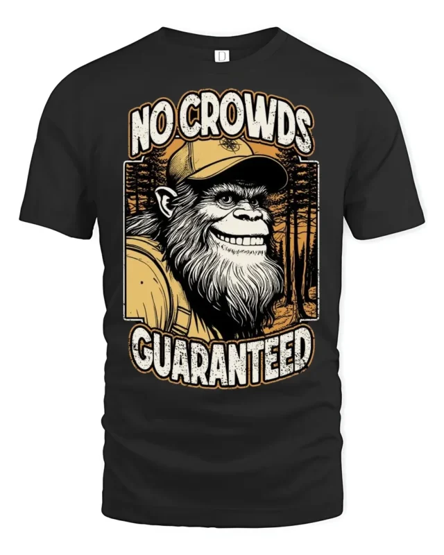 Humorous Lone Wanderer Sasquatch Mountain Hiker Soft Tshirt - black t-shirt on white background