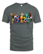 North American Soccer World Cup 2026 Tri Nation Graphic Tee - gray t-shirt on white background