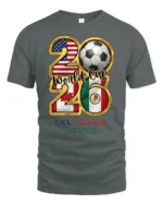 Tri Country Football Championship Emblem Multi Host Graphic Tee - gray t-shirt on white background