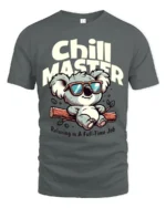 Koala Chill Master Relaxing Is A Full Time Job Graphic Tee - gray t-shirt on white background