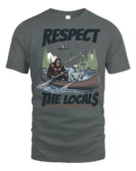 Paranormal Canoe Trip Bigfoot Alien Mountain Graphic Tee - gray t-shirt on white background