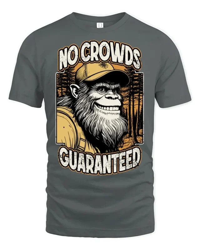 Humorous Lone Wanderer Sasquatch Mountain Hiker Soft Tshirt - gray t-shirt on white background