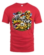 Global Football Tournament 2026 Continental Championship Tee - red t-shirt on white background