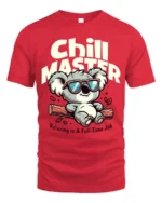 Koala Chill Master Relaxing Is A Full Time Job Graphic Tee - red t-shirt on white background