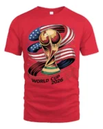 Glory Football Championship Trophy American Flag Graphic Tee - red t-shirt on white background