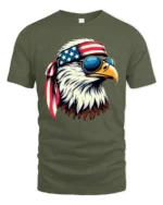 Classic United States Heritage Hunter Shades Graphic Tshirt - military green t-shirt on white background