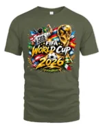 Global Football Tournament 2026 Continental Championship Tee - military green t-shirt on white background