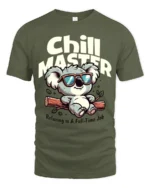 Koala Chill Master Relaxing Is A Full Time Job Graphic Tee - military green t-shirt on white background