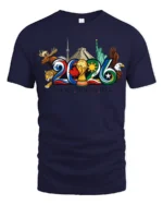 North American Soccer World Cup 2026 Tri Nation Graphic Tee - navy t-shirt on white background