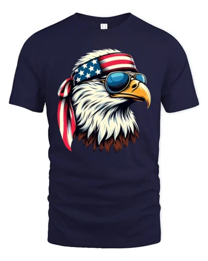 Classic United States Heritage Hunter Shades Graphic Tshirt - navy t-shirt on white background