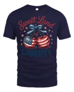 Charming Fruit Star Spangled Banner United States Soft Tshirt - navy t-shirt on white background
