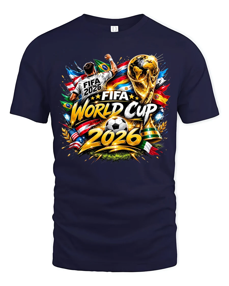 Global Football Tournament 2026 Continental Championship Tee - 1 Global Football Tournament 2026 Continental Championship Tee - navy t-shirt on white background