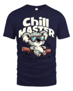 Koala Chill Master Relaxing Is A Full Time Job Graphic Tee - navy t-shirt on white background