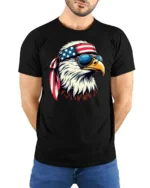 Classic United States Heritage Hunter Shades Graphic Tshirt - model wearing black tee with hands behind back