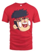 Mindblown Crazy Brain Smoke Alien Microbe Graphic Tee - red t-shirt on white background