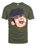 Mindblown Crazy Brain Smoke Alien Microbe Graphic Tee - military green t-shirt on white background