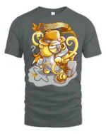 Intrepid Aries Zodiac Detective Inspector Graphic Tshirt - gray t-shirt on white background