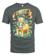 Playful Sagittarius Celestial Centaur Archer Graphic Tee - gray t-shirt on white background